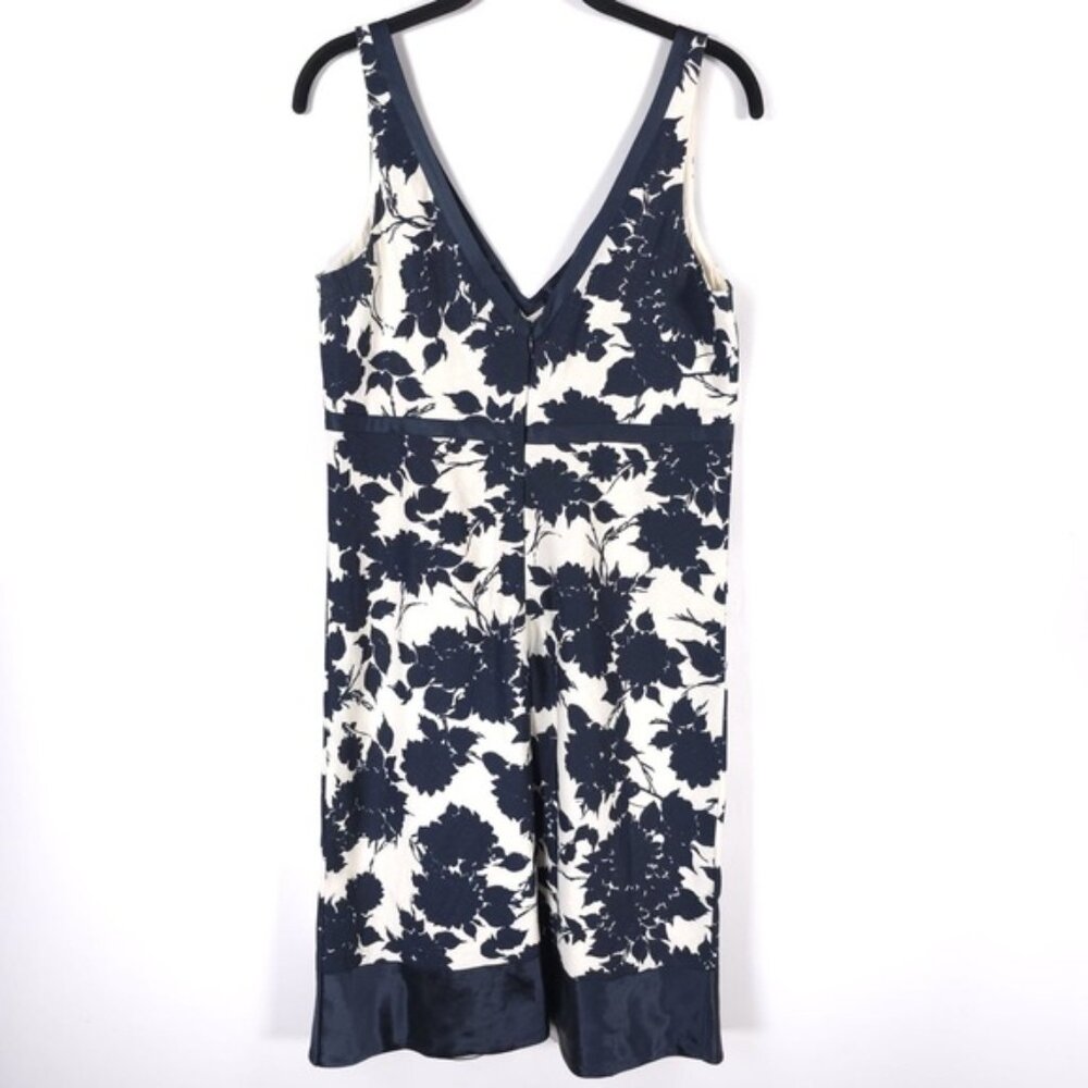 NWT J.CREW Women’s 100% LINEN SILK TRIM Sleeveless V-Neck Dress Floral Size 10